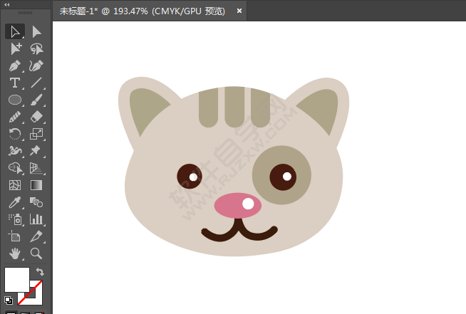 ai繪制小貓頭像