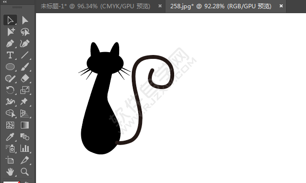 ai繪制一個(gè)坐立的貓