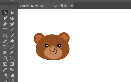 ai繪制一個棕色小熊頭像