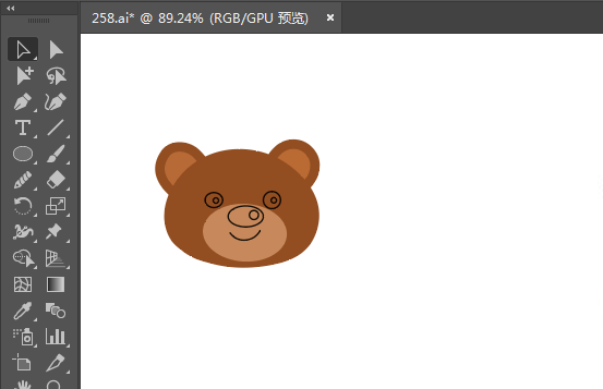 ai繪制一個棕色小熊頭像