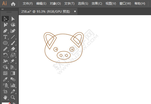 ai繪制小豬的頭像
