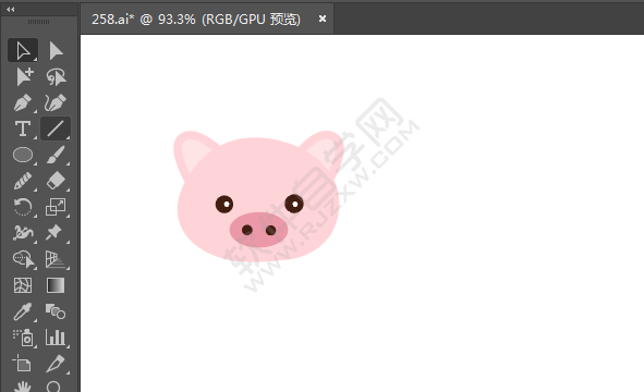 ai繪制小豬的頭像