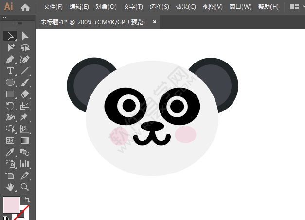 ai繪制小熊卡通臉