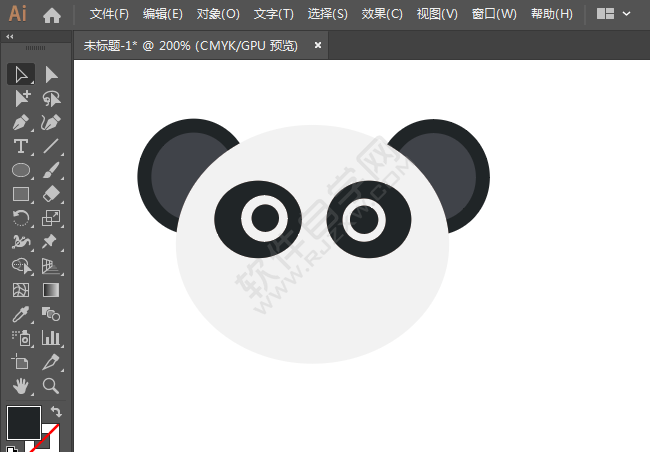 ai繪制小熊卡通臉