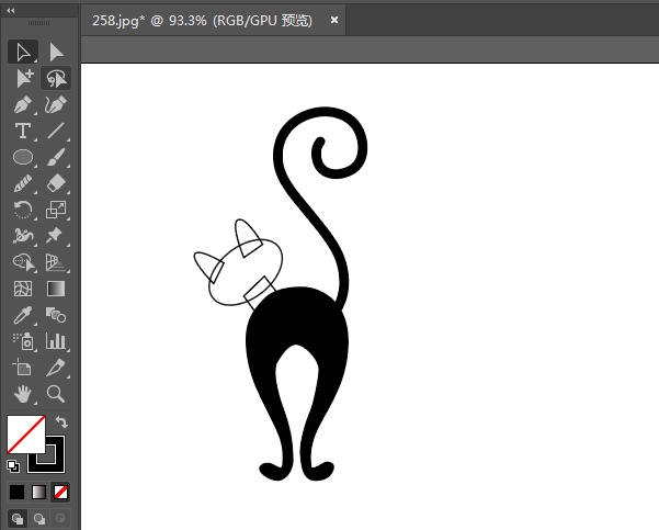 ai繪制貓的剪影