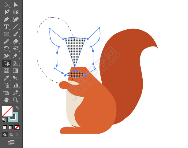 ai繪制吃松子的松鼠