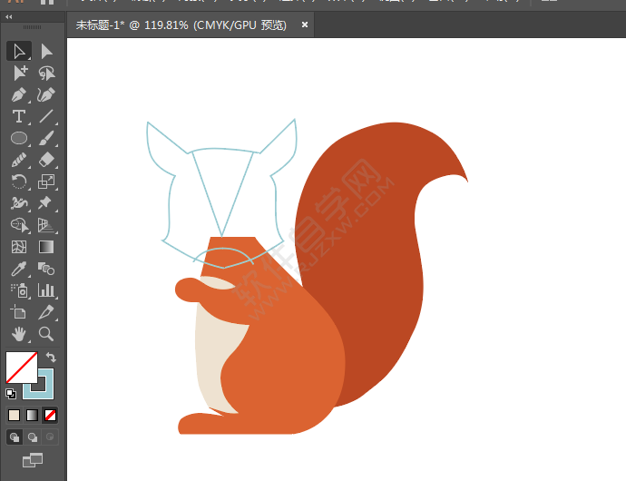 ai繪制吃松子的松鼠