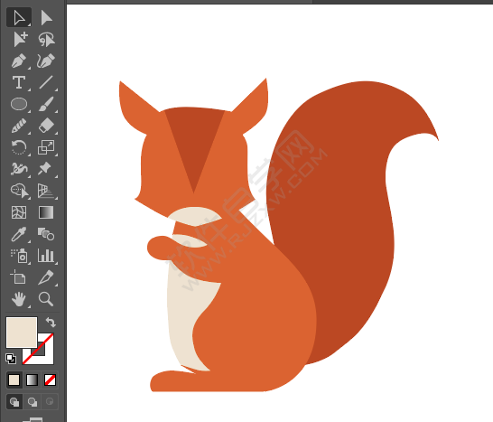 ai繪制吃松子的松鼠