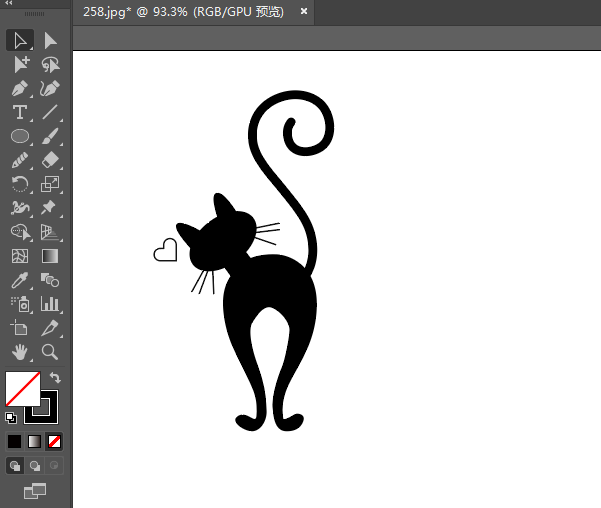 ai繪制貓的剪影