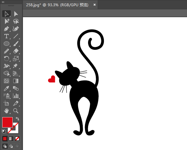 ai繪制貓的剪影