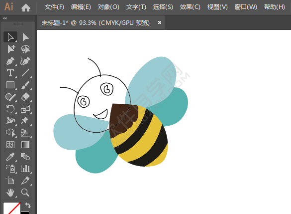 ai繪制一個卡通蜜蜂