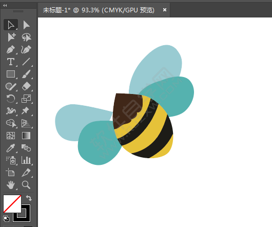 ai繪制一個卡通蜜蜂