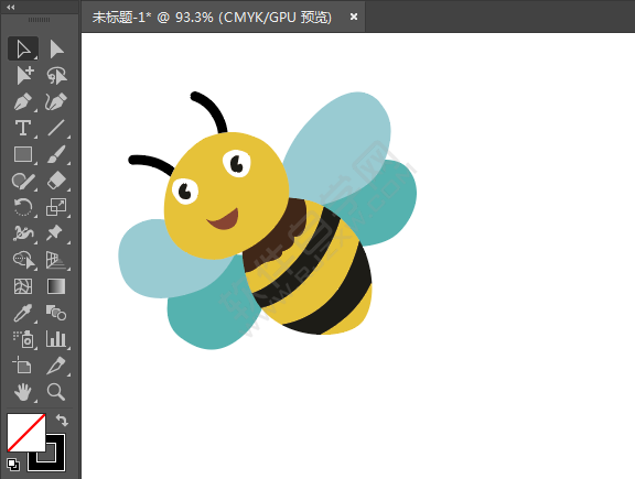 ai繪制一個卡通蜜蜂