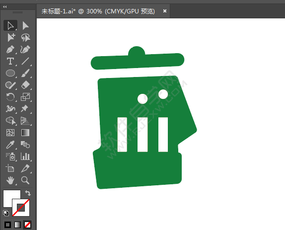 ai繪制一個綠色的垃圾桶圖標