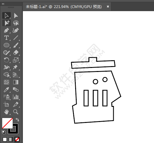 ai繪制一個綠色的垃圾桶圖標