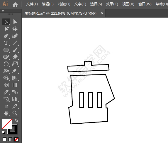 ai繪制一個綠色的垃圾桶圖標