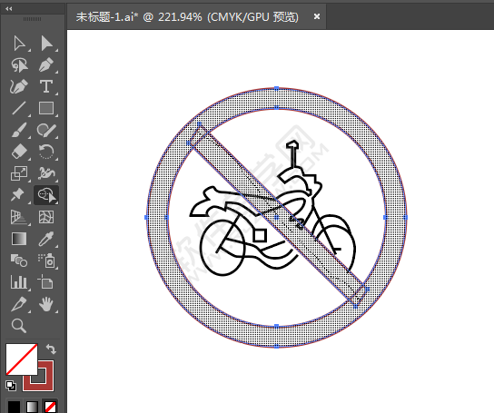 ai畫禁止摩托車通行標識