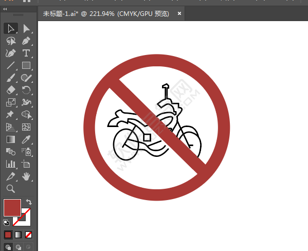 ai畫禁止摩托車通行標識