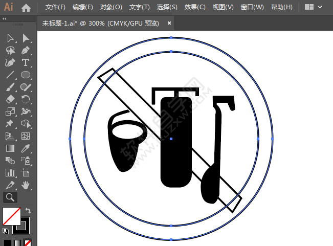 ai繪制禁止挪用消防器材標(biāo)識(shí)