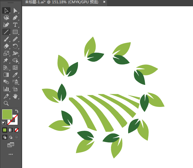 ai繪制旋轉樹葉的方法