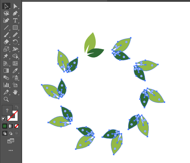ai繪制旋轉樹葉的方法