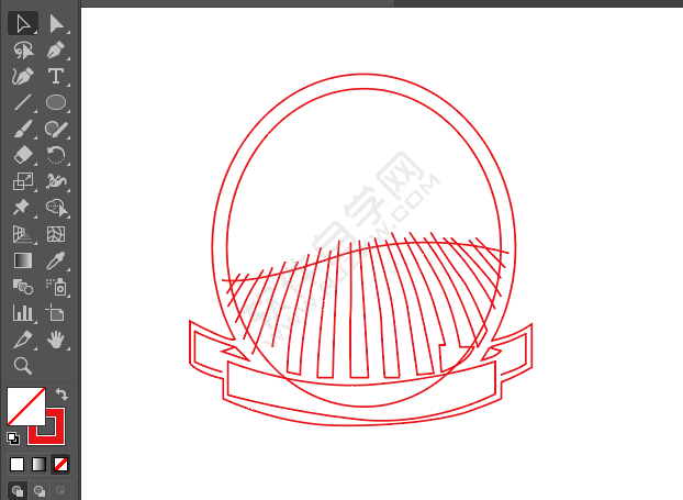 ai繪制圓形彩帶標(biāo)貼的方法