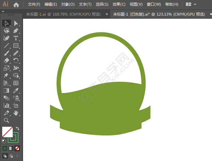 ai繪制圓形彩帶標(biāo)貼的方法