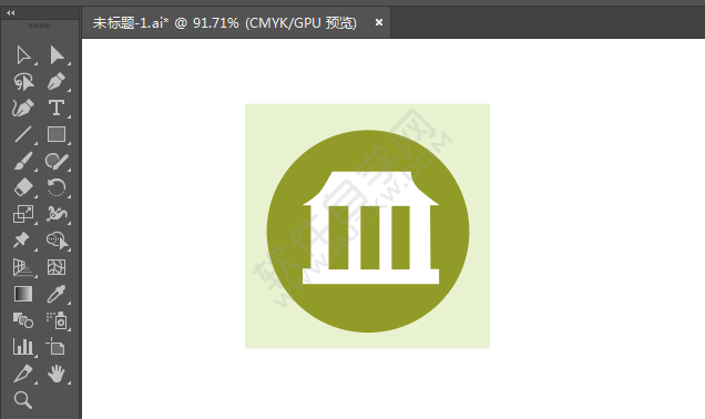 ai繪制會堂標識的方法