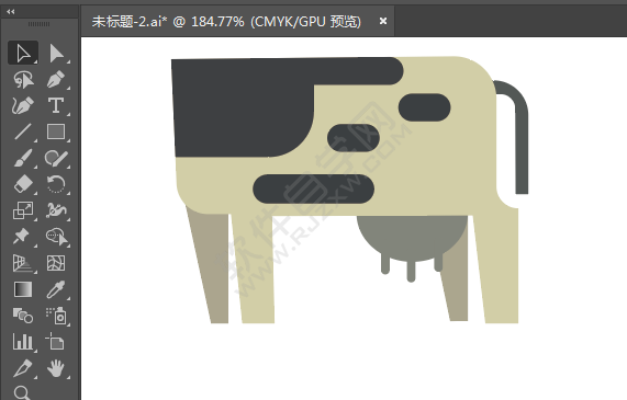 ai繪制卡通奶牛簡筆畫