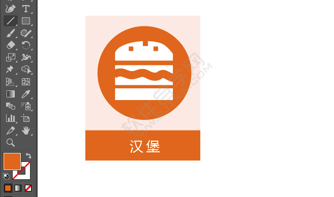 ai繪制漢堡標識的方法