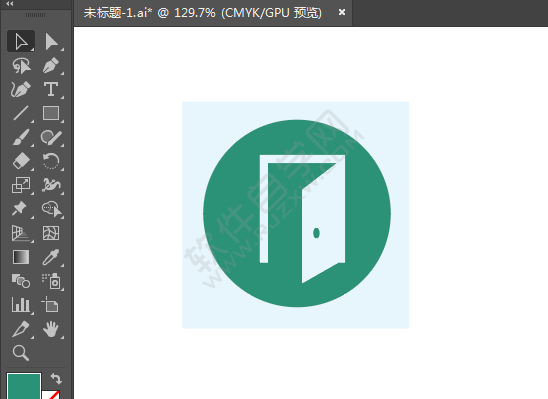 ai繪制大門標識的方法