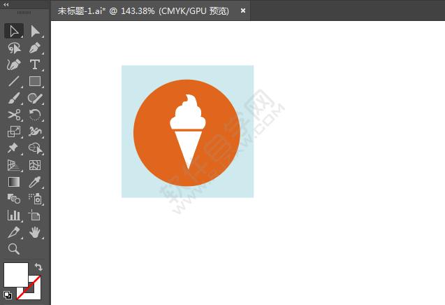 ai繪制奶茶店標識的方法