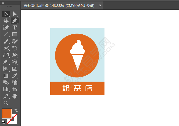 ai繪制奶茶店標識的方法