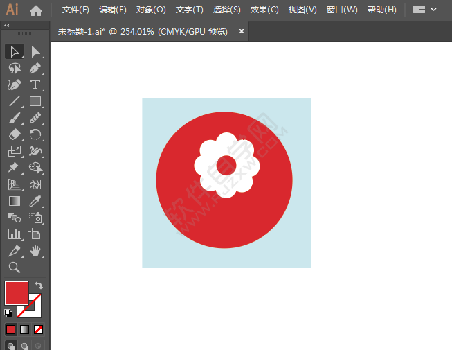 ai繪制鮮花店標識的方法