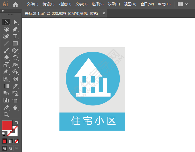 ai繪制小區標識的方法
