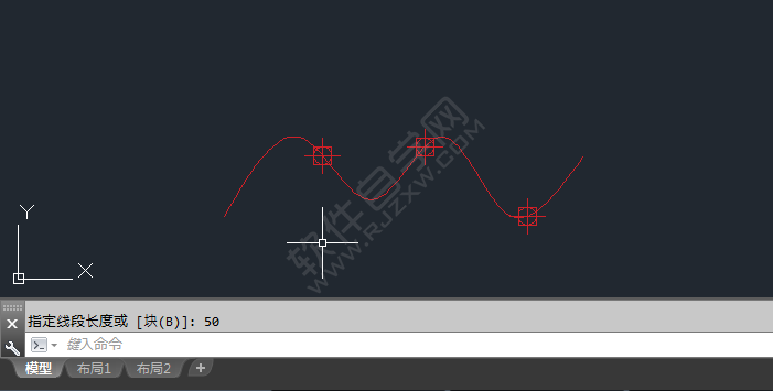 cad怎么定距等分曲線