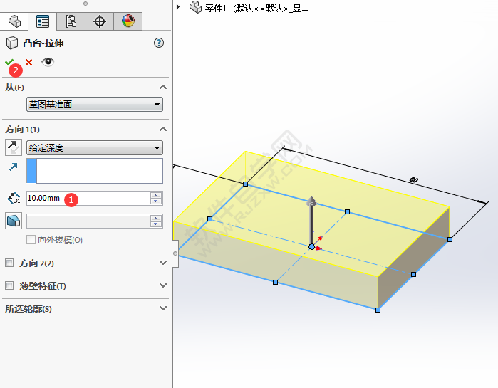 solidworks怎樣直接拉伸面