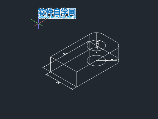 CAD倒角差集實體練習