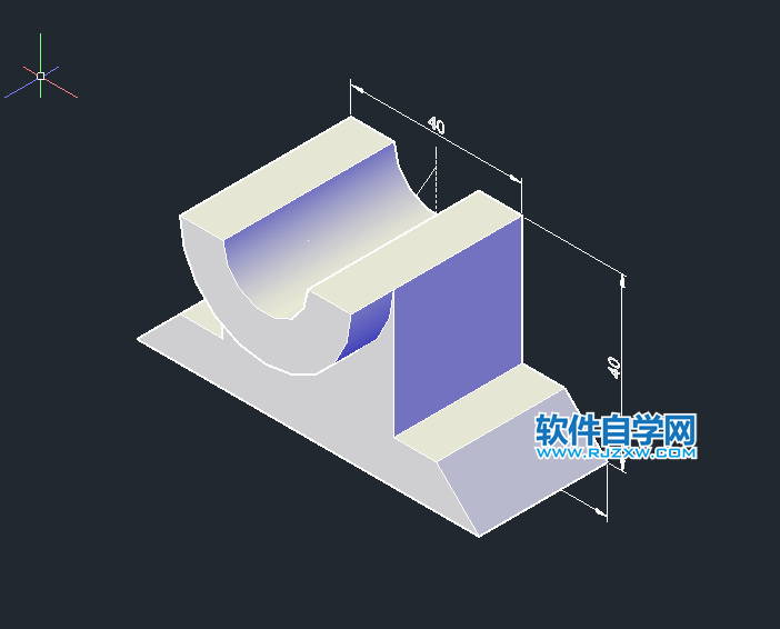 CAD拉伸差集繪制實(shí)體