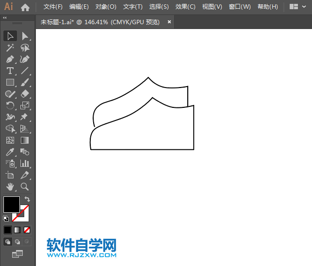 男鞋簡(jiǎn)筆畫用ai繪制的方法