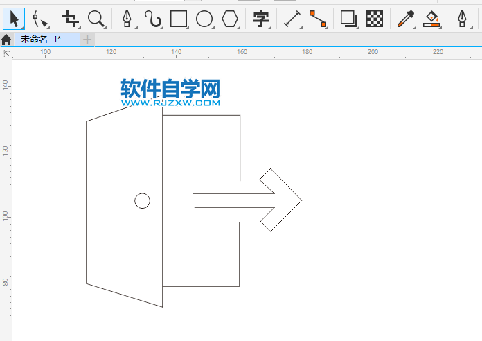 CorelDRAW2020怎么畫一個出口圖標