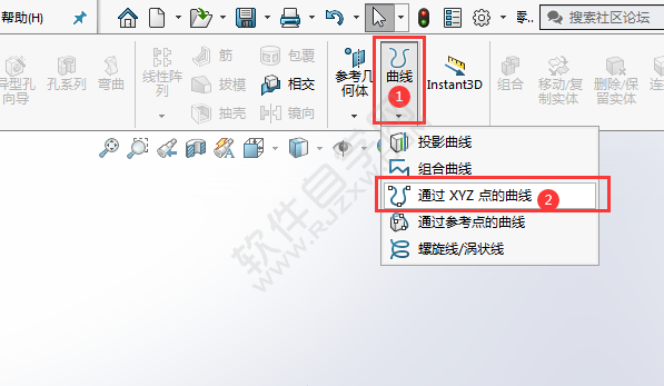 solidworks怎么通過(guò)XYZ點(diǎn)的曲線畫(huà)曲線