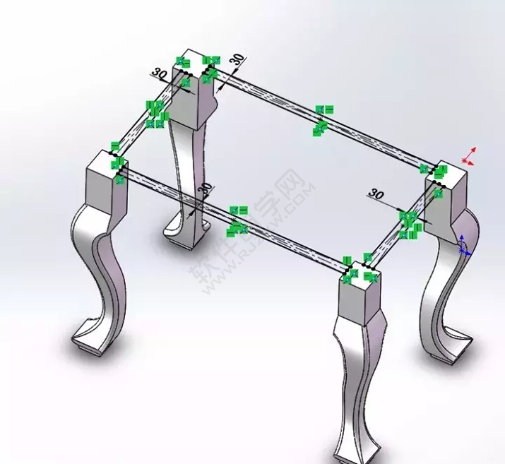 solidWorks建模練習拉伸切除一張桌子