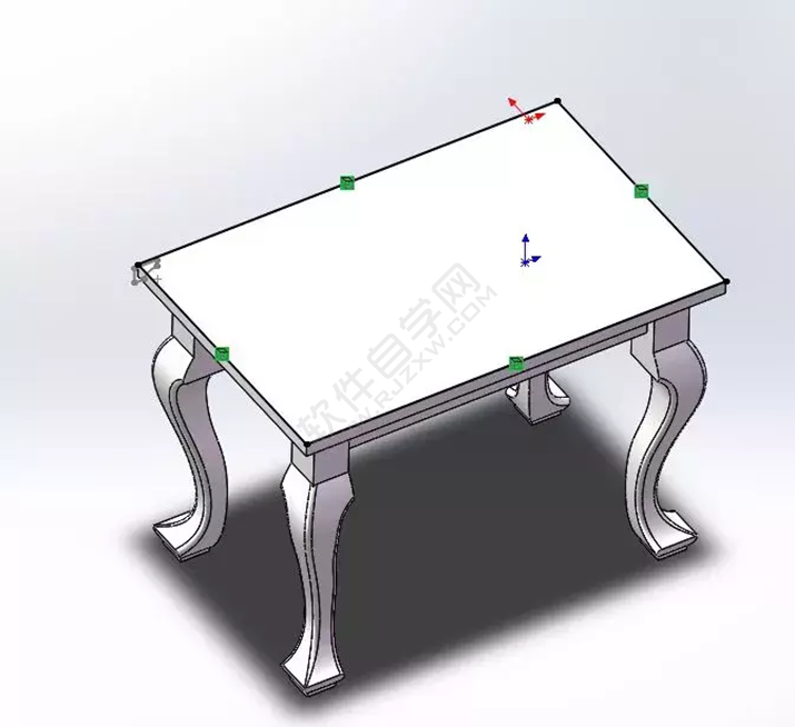 solidWorks建模練習拉伸切除一張桌子
