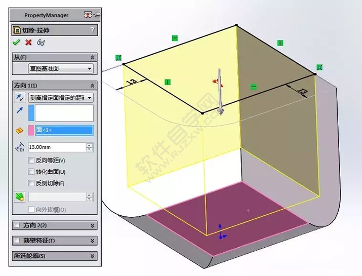 SolidWorks建模3D13-H01拉伸、圓角、倒角、基準軸、鏡像