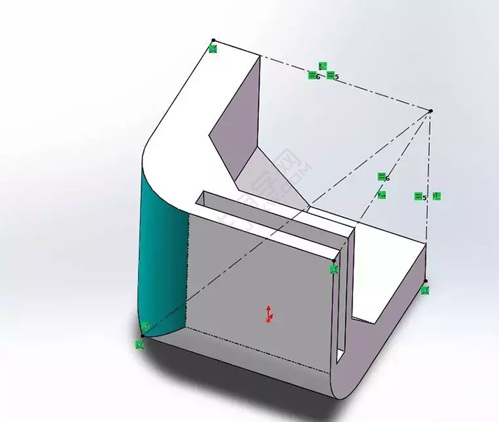 SolidWorks建模3D13-H01拉伸、圓角、倒角、基準軸、鏡像