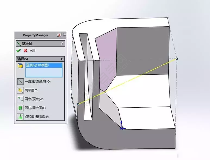 SolidWorks建模3D13-H01拉伸、圓角、倒角、基準軸、鏡像
