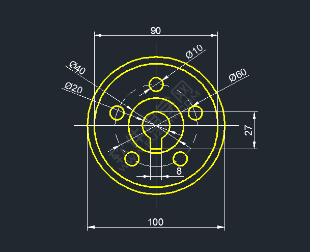 CAD陣列對象平面圖練習(xí)