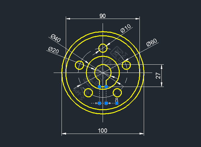 CAD陣列對象平面圖練習(xí)