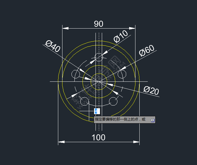 CAD陣列對象平面圖練習(xí)